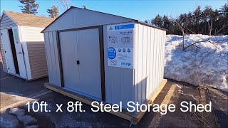 🔨🔨Lowes Arrow 10ft x 8ft High Point Galvanized Steel Storage Shed [upl. by Archibald353]