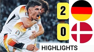 ⚪ Germany vs Denmark 20 HighLights  Havertz goal Musiala goal Disallowed goal [upl. by Ruelle659]