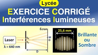 Les interférences de la lumière par les fentes de Young  EXERCICE corrigé  Physique  Lycée [upl. by Noletta595]