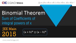 Sum of Coefficients of Integral Powers of x  JEE Main 2015 [upl. by Hoeg]