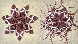 Macrame Flower  Snowflake Ornament [upl. by Martina]