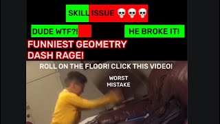 Kid rages at geometry dash with healthbars 2022 [upl. by Lenard]