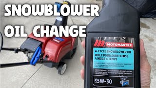 Snowblower Oil Change Toro Power Clear 518 ZR ZE Single Stage Maintenance [upl. by Arnon]