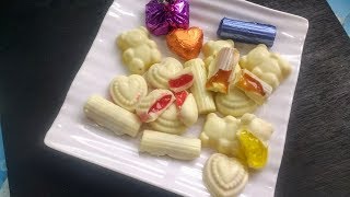 how to make white chocolate at home in Hindi  soft centeredcenter filled white chocolate recipe [upl. by Kalmick]