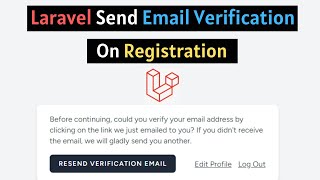 Laravel How to send Email Verification on Registration step by step [upl. by Piper]