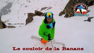 Couloir de la Banane en monoski amp Snowboard [upl. by Onitsoga]