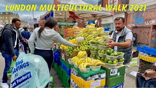 London Multicultural Walk  Ridley Road Market  Dalston Kingsland High Street 4k Walk June 2021 [upl. by Matteo805]