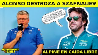 🤬ALONSO DESTROZA a SZAFNAUER 👊🏻 quotDEBERIA CALLARSE la BOCAquot 🤐 ALPINE en CAIDA LIBRE 💥 [upl. by Redienhcs]