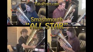 Smash Mouth quotAll Starquot cover for Tuba  Euphonium Quartet  sheet music [upl. by Aibonez886]