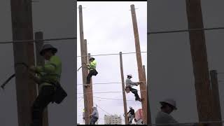 Lineman training in downtown Los Angeles Lineman Training LosAngeles ￼￼ [upl. by Ahsyt]