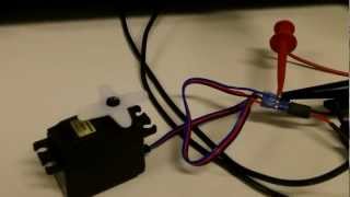 Testing a RC Servo motor  with an oscilloscope DC power supply function generator [upl. by Briant662]