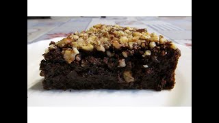 Brownie aux noix  Ореховый брауни  Walnut brownie  Brownie cu nuci negresa [upl. by Lilybel905]