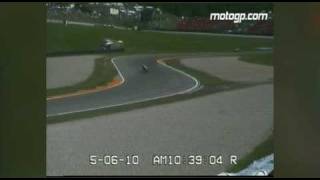 MotoGP Champion Valentino Rossi crashes in 2010 Italian GP [upl. by King]