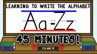 How to Write Letters AZ – Learning to Write the Alphabet for Kids – Uppercase and Lowercase Letters [upl. by Ketchan]