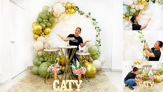 Como hacer un Arco de Globos e instalarlo en un Aro 🌿🍃  Decoración para cumpleaños PASO A PASO [upl. by Rma399]