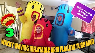 Unboxing 3 Wacky Waving Inflatable Arm Flailing Tube Man Were Feeling A Little Wacky [upl. by Anitnauq]