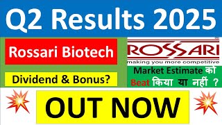 ROSSARI BIOTECH Q2 results 2025  ROSSARI BIOTECH results today  ROSSARI BIOTECH Share News today [upl. by Irol]