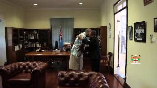 Fijian President receives Tuvalu Governor General at Government House [upl. by Aroda]