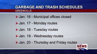 Greenville Garbage Schedule for MLK Day [upl. by Deeann]