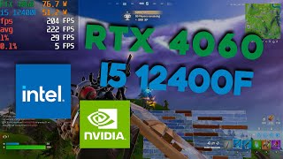 RTX 4060 8GB i5 12400f fortnite fps test battle royal chapter 2 remix fps frame feeze drop bug [upl. by Adnileb877]