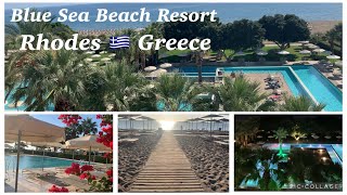 Blue Sea Beach Resort Tour Rhodes island 🇬🇷  Greece travel vlog Episode 1  Rhodos Griechenland [upl. by Narton]