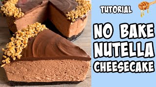 No Bake Nutella Cheesecake Recipe tutorial shorts [upl. by Cressy]