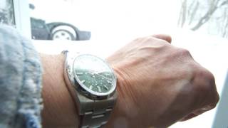 Rolex Oyster Perpetual Olive Green 34mm vid 3  Snowstorm [upl. by Idolem]