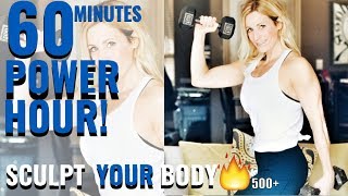 Power Hour Sculpt  60 Minute Total Body Strength Workout [upl. by Esinereb]