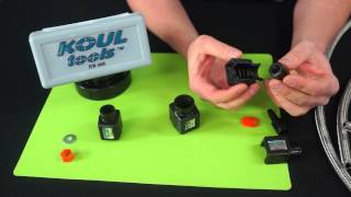 The easy way to install AN fittings on steel braided line using Koul Tools [upl. by Teik]