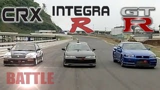 ENG CC Spirits Integra R vs Nissan GTR R34 vs KShift CRX HV45 [upl. by Hospers839]