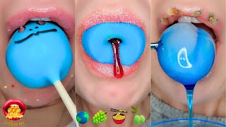 Satisfying ASMR Eating BLUE FOOD 💙Compilation Mukbang 먹방 [upl. by Adnohsad]