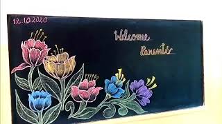 School Blackboard decoration ideas on PTM  Blackboard decoration ideas  Easy and Attractive [upl. by Assenad]