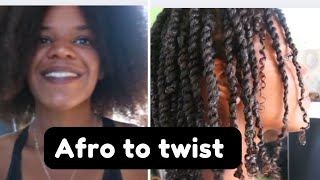 How to do twist on afro twist protectivestyles blackhair [upl. by Avle]