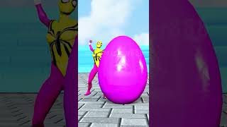 Spider Man Spider Girl Venom amp Captain play a funny egg smashing game 2 shorts funny gta [upl. by Ecirtram]