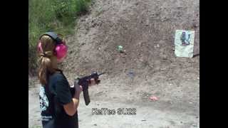 9 year old girl shooting Serbu Super Shorty Henry KelTec Tec 9 Beretta CX4 Storm Condor [upl. by Aicatsana]