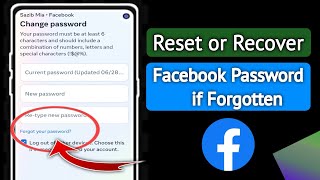 How to Reset or Recover Facebook Password if Forgotten  What to Do If You Forgot Facebook Password [upl. by Ashatan753]