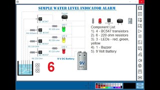 Simple Water Level Indicator Alarm with Buzzer [upl. by Gwendolyn941]