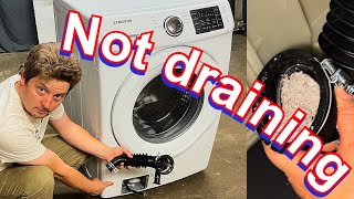 Front Load Washer NOT DRAINING Easy how to repair It May not be the Filter Samsung or LG Loader [upl. by Ayaladnot755]