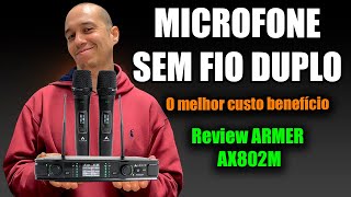 Microfone profissional sem fio duplo  Review ARMER AX802M [upl. by Adnomal223]