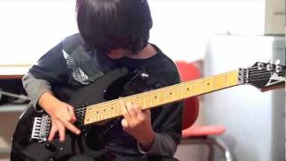 10 year old kid covers quotDyers Evequot guitar solo by Metallica [upl. by Aihsak]