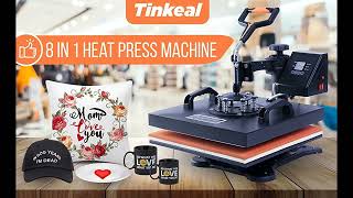 Tinkeal Heat Press 15x15 Inch 8 in 1 Heat Press Machine [upl. by Rayburn13]