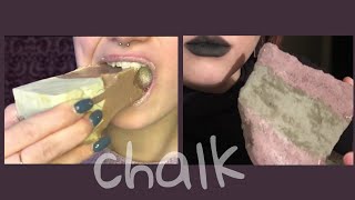 chalk with clay paste chalk eating asmr  SHELK MELK ASMR CHALKO [upl. by Odlaniger]