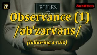 n Observance meaning following a rule with 5 examples [upl. by Nollek988]