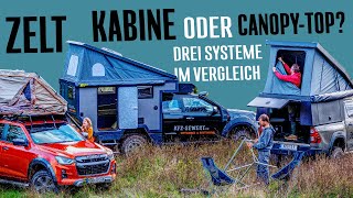 DAS BESTE PICKUPKONZEPT  Dachzelt vs Hardtop amp Aufstelldach vs Wohnkabine mit Klappdach 🇩🇪🇬🇧 [upl. by Ebag]