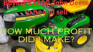 Flipping a 800 D120 John Deere Lawn Tractor Restoration fixing How to fix amp Sell [upl. by Enaols462]