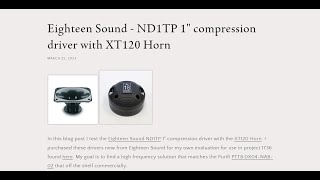 Eighteen Sound  ND1TP 1quot compression driver with XT120 Horn [upl. by Niwrek198]