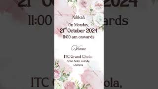 Nikkah Invitation [upl. by Robertson]