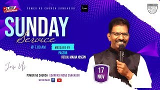 🔴 Sunday Service  ஞாயிறு ஆராதனை 17112024  RevMMaria Joseph  PowerAgChurchSankagiri [upl. by Jazmin]