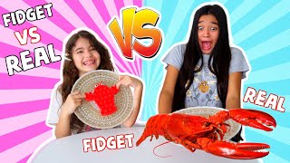 FIDGET VS REAL FOOD CHALLENGE Jasmine and Bella [upl. by Caffrey]