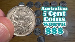 AUSTRALIAN 5c COINS TO LOOK FOR WORTH MONEY  2024 5c Coins [upl. by Ahsirtap]